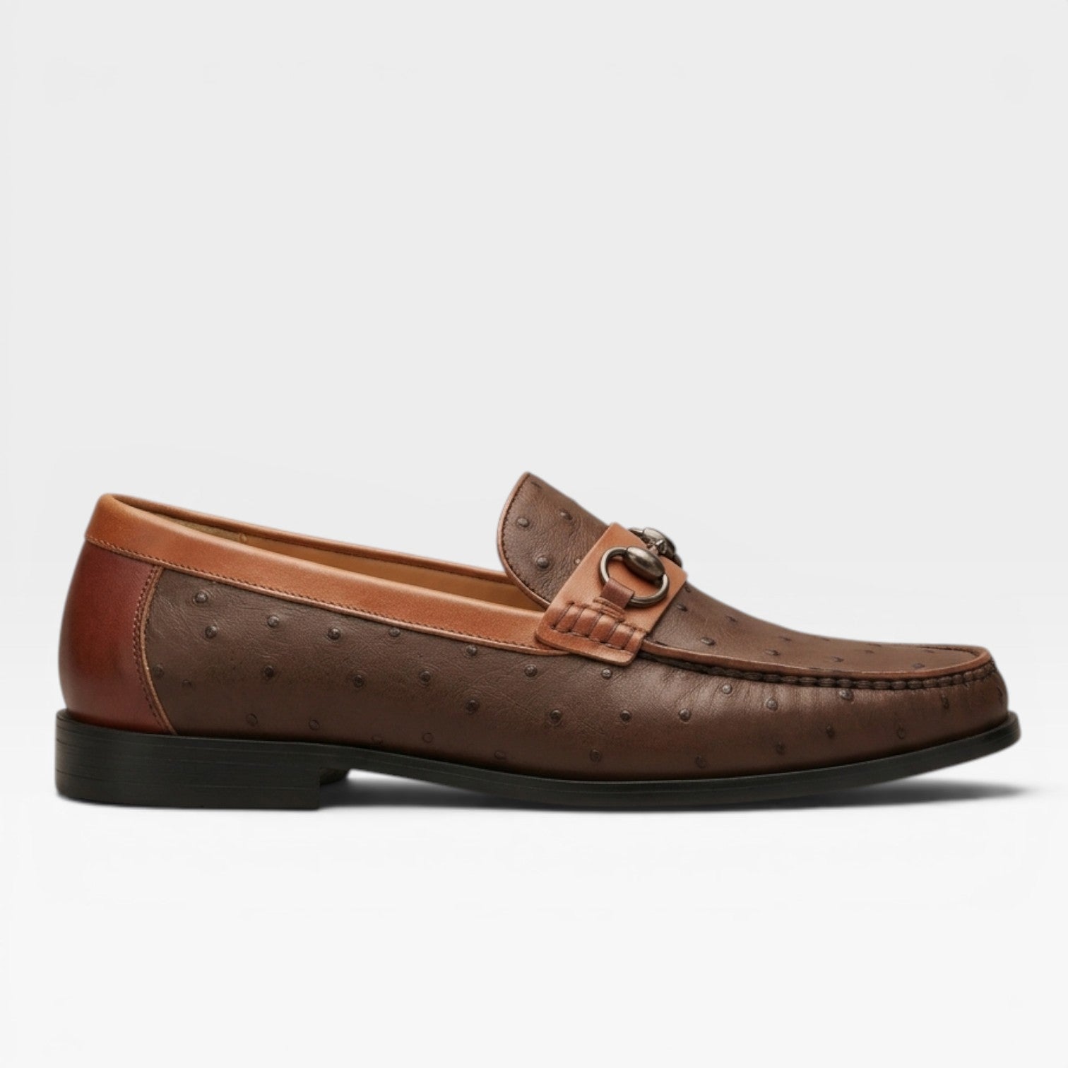 Men's Textured Genuine Leather Smart Slip On Horsebit Loafers