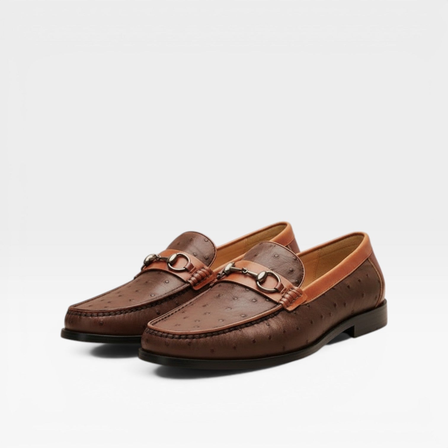 Men's Textured Genuine Leather Smart Slip On Horsebit Loafers