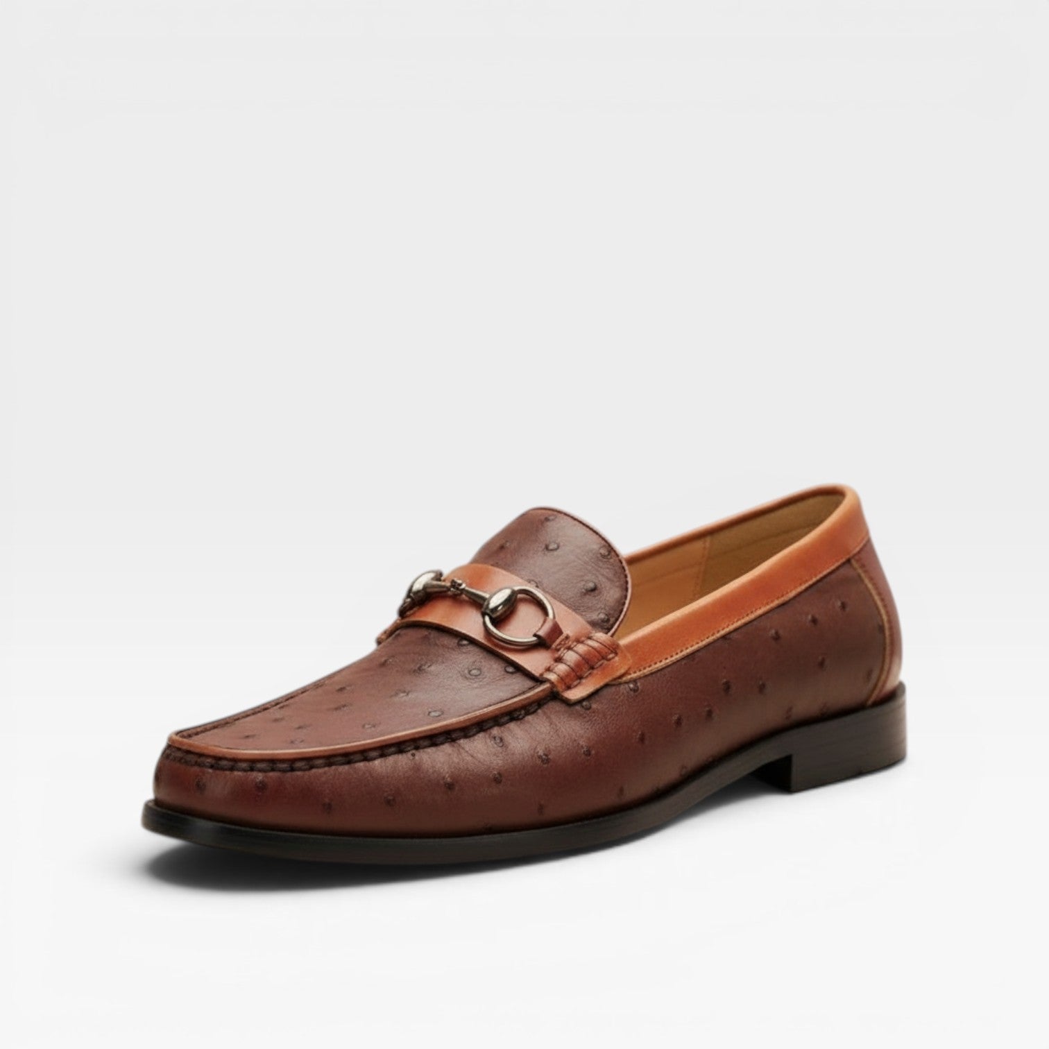 Men's Textured Genuine Leather Smart Slip On Horsebit Loafers