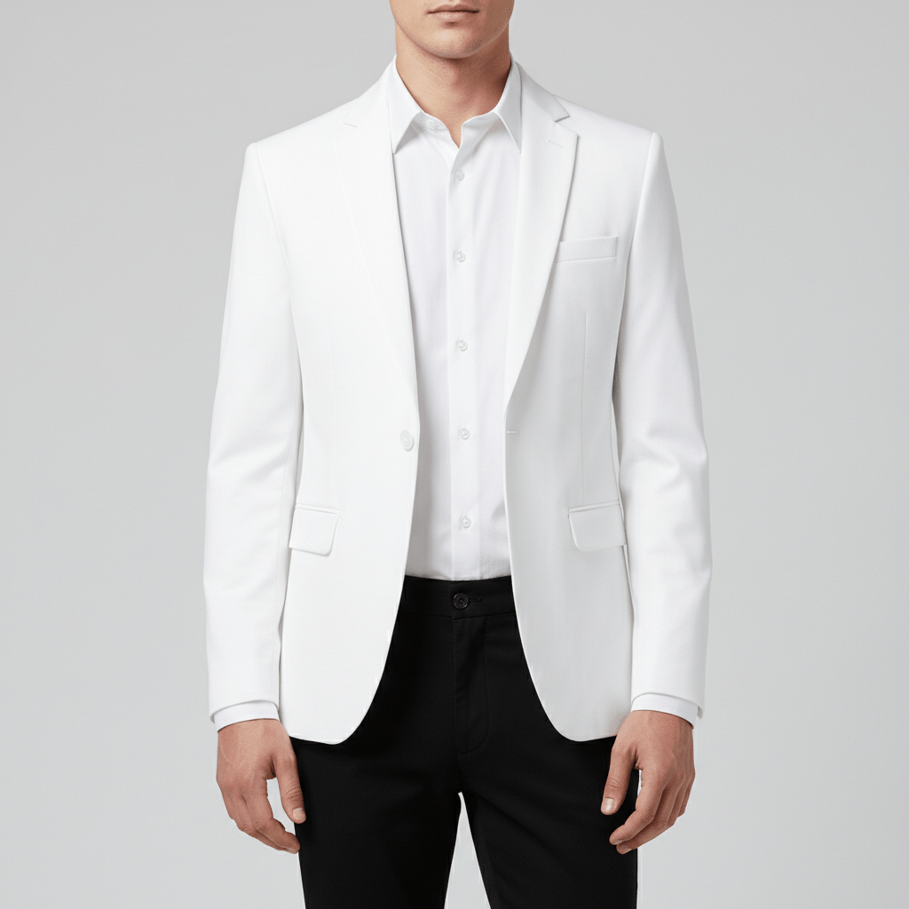 Oscar Single Button Tailored Blazer with Notch Lapel and Flap Pockets