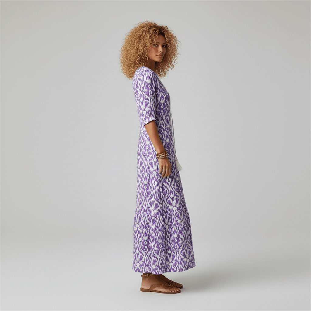 Prudence V-Neck Floral Maxi Dress for Women with Short Sleeves