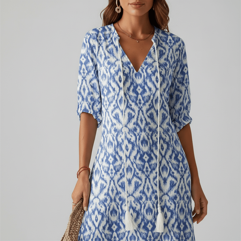 Prudence V-Neck Floral Maxi Dress for Women with Short Sleeves