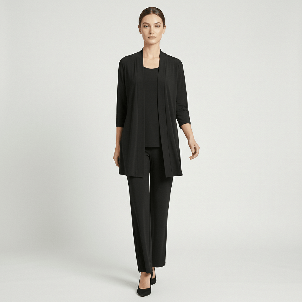 Ruth Two Piece Set Open Front Cardigan and Wide-Leg