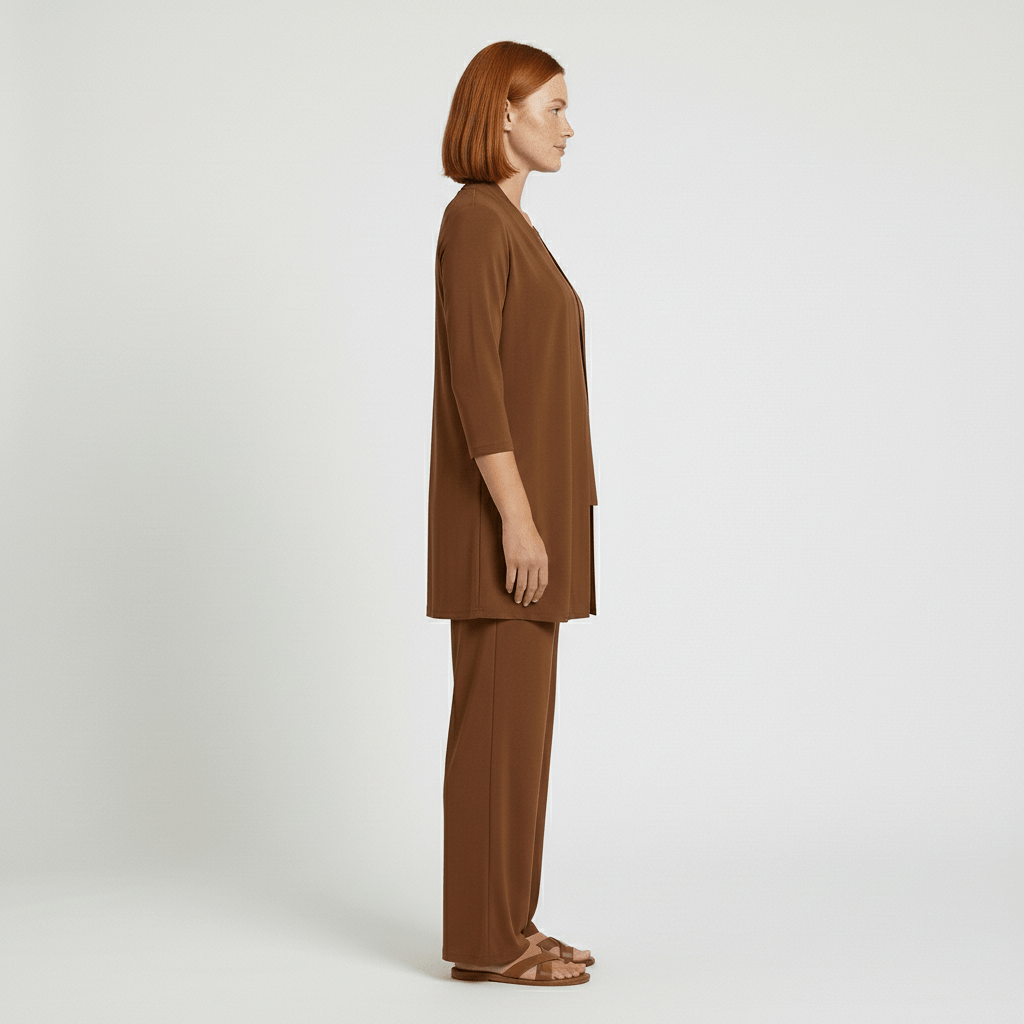 Ruth Two Piece Set Open Front Cardigan and Wide-Leg