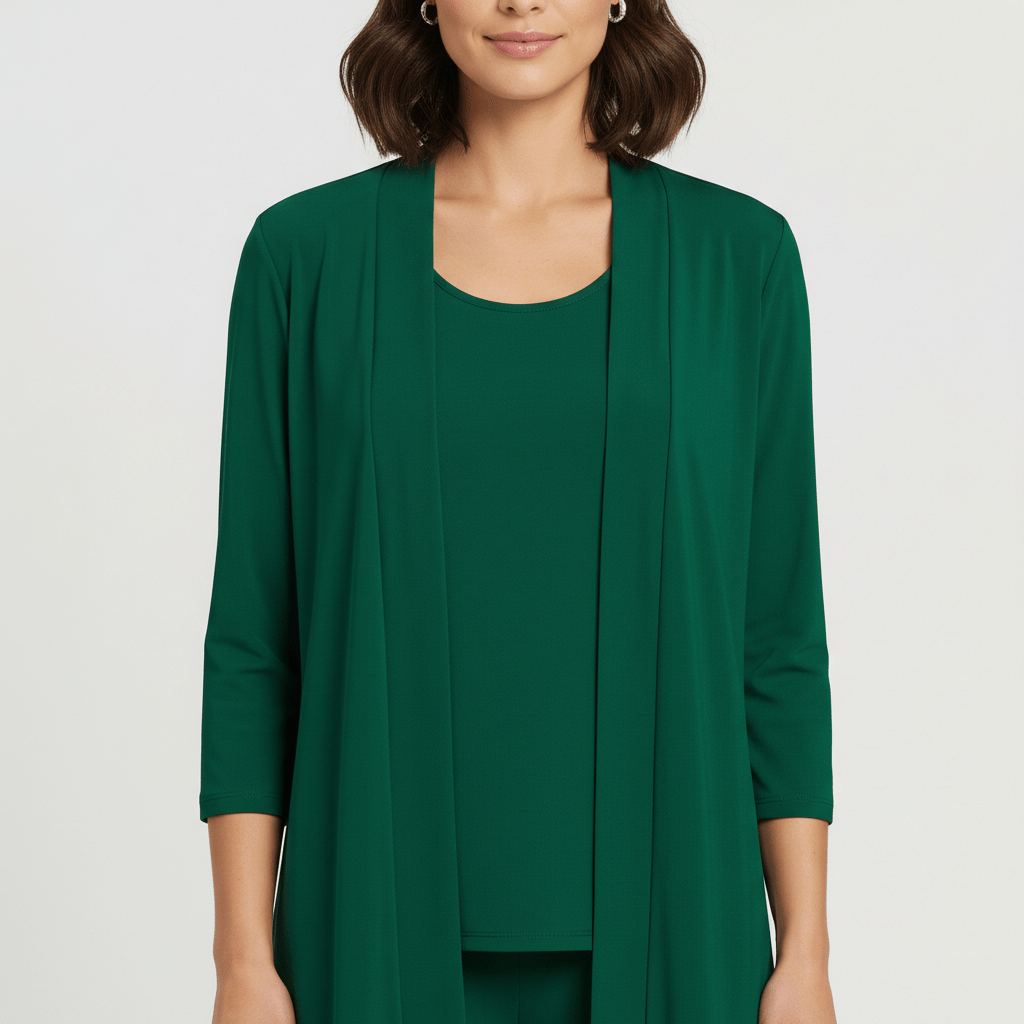 Ruth Two Piece Set Open Front Cardigan and Wide-Leg