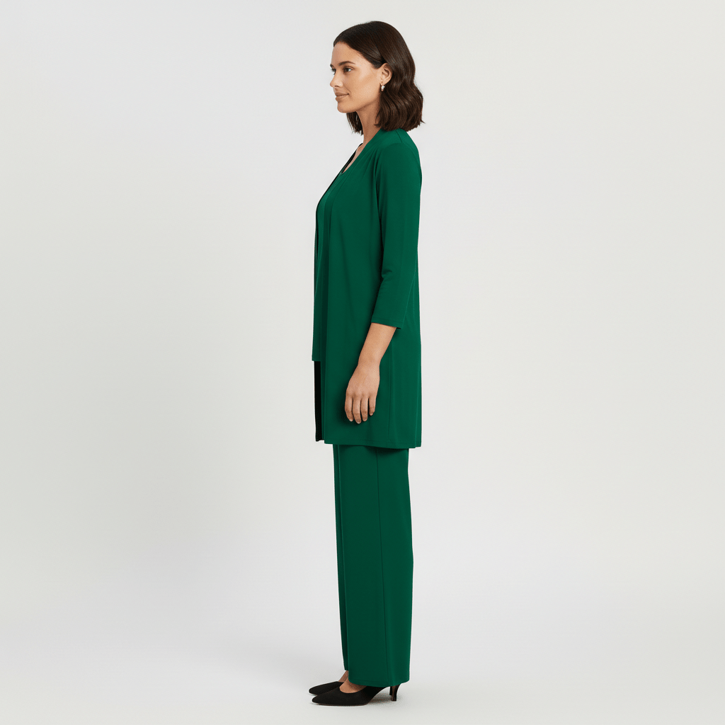 Ruth Two Piece Set Open Front Cardigan and Wide-Leg