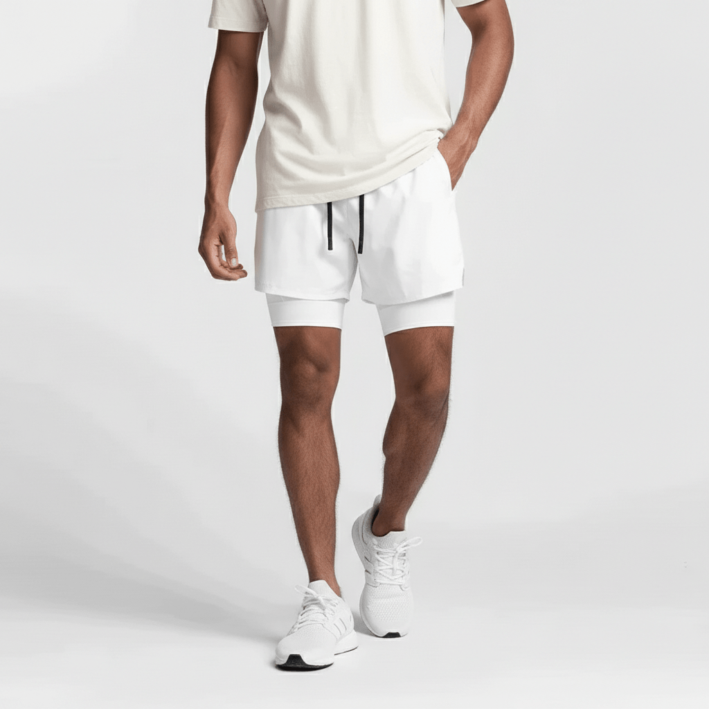 Simon 2 in 1 Training Shorts with Side Slip Pockets and Inner Compression