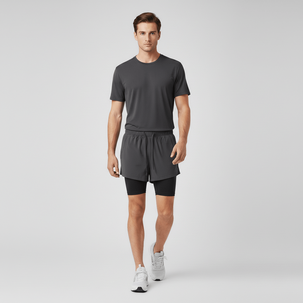 Simon 2 in 1 Training Shorts with Side Slip Pockets and Inner Compression