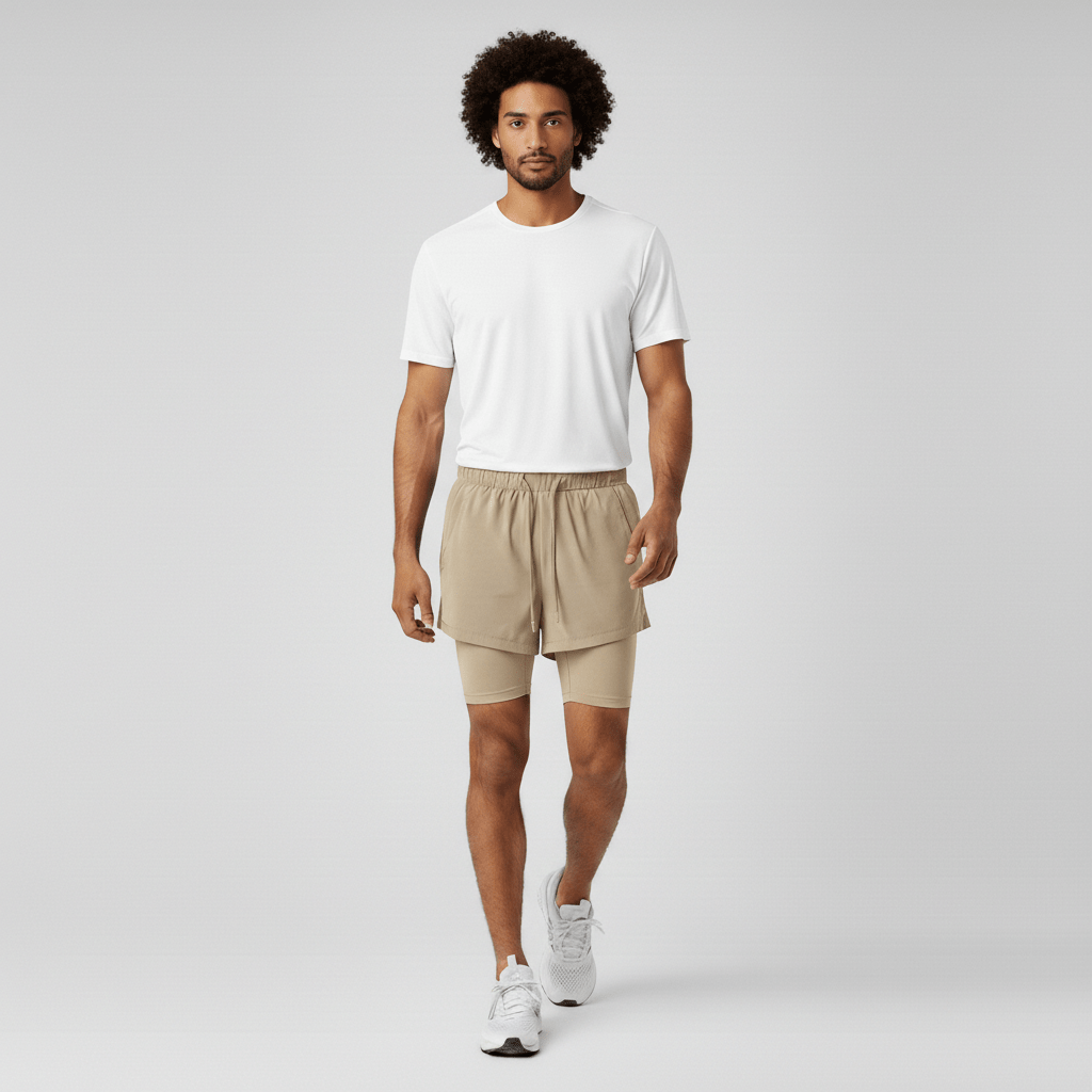 Simon 2 in 1 Training Shorts with Side Slip Pockets and Inner Compression