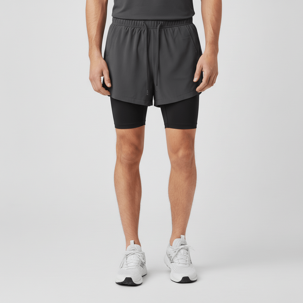 Simon 2 in 1 Training Shorts with Side Slip Pockets and Inner Compression