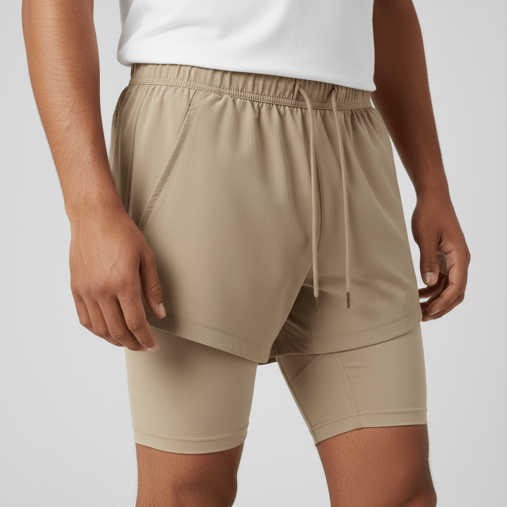 Simon 2 in 1 Training Shorts with Side Slip Pockets and Inner Compression