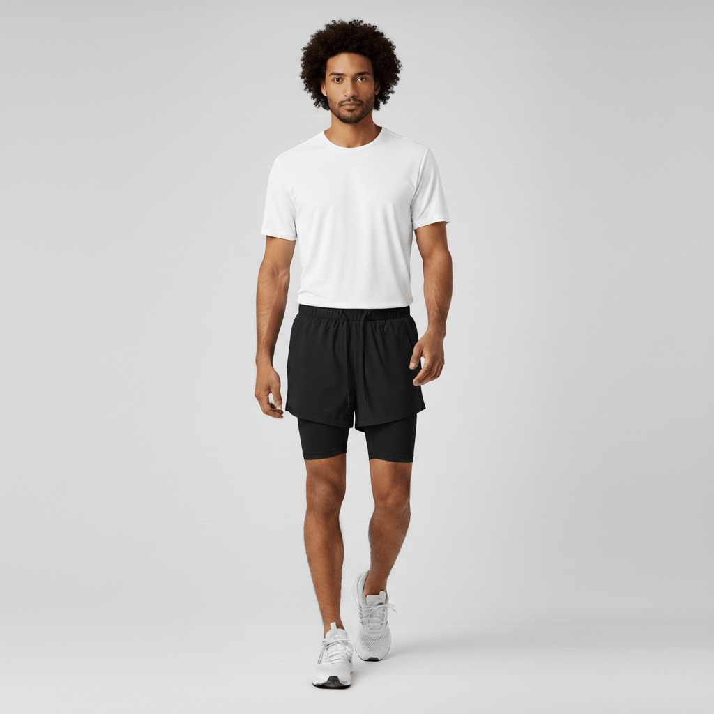 Simon 2 in 1 Training Shorts with Side Slip Pockets and Inner Compression