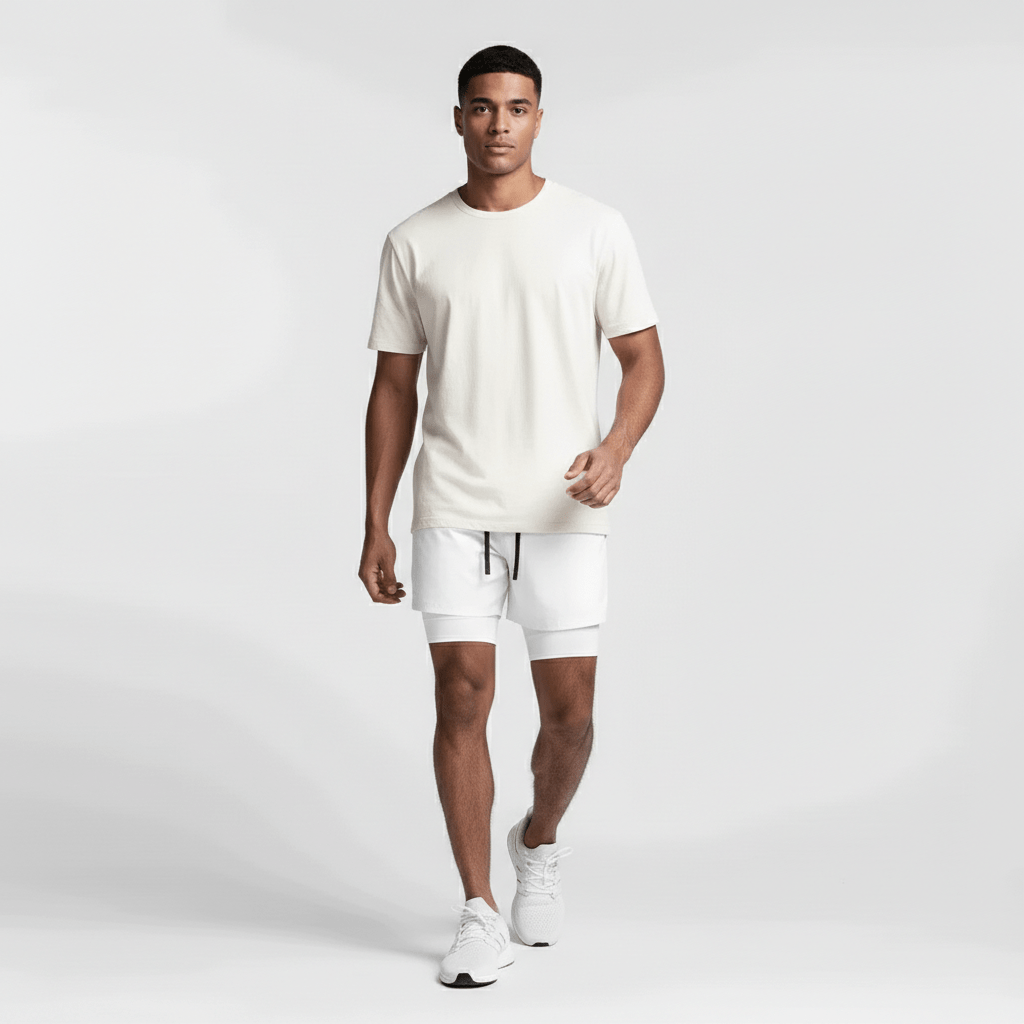 Simon 2 in 1 Training Shorts with Side Slip Pockets and Inner Compression