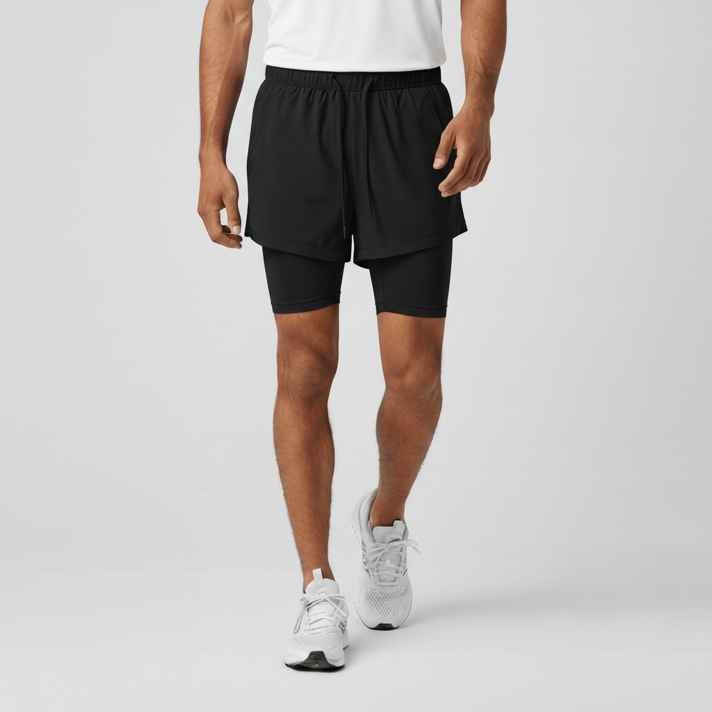 Simon 2 in 1 Training Shorts with Side Slip Pockets and Inner Compression