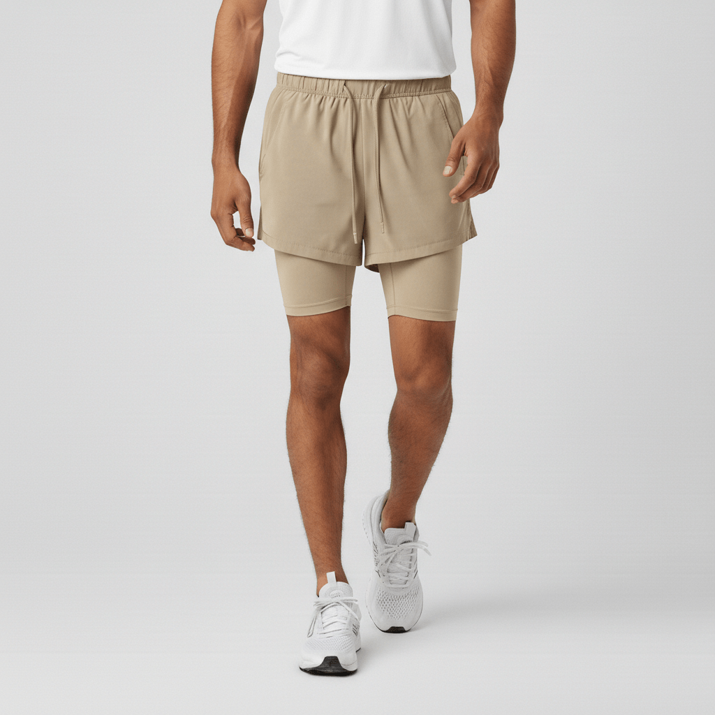 Simon 2 in 1 Training Shorts with Side Slip Pockets and Inner Compression