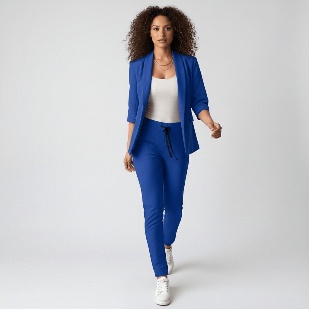 Sofia Two Piece Set Open Front Blazer and Slim Fit Pants