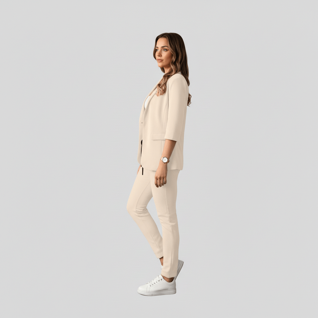 Sofia Two Piece Set Open Front Blazer and Slim Fit Pants