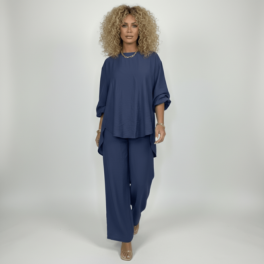 Susannah Two Piece Set Loose Top and Wide Leg Pants