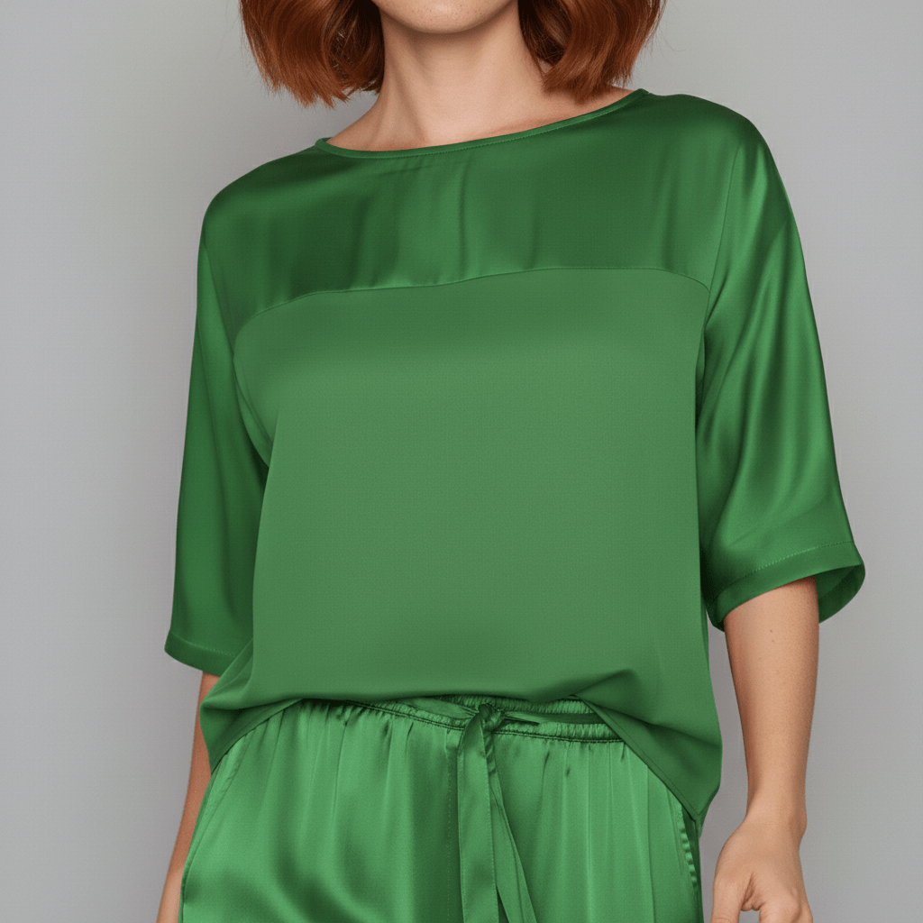 Wendy Two Piece Set Satin Top and Relaxed Cargo Pants